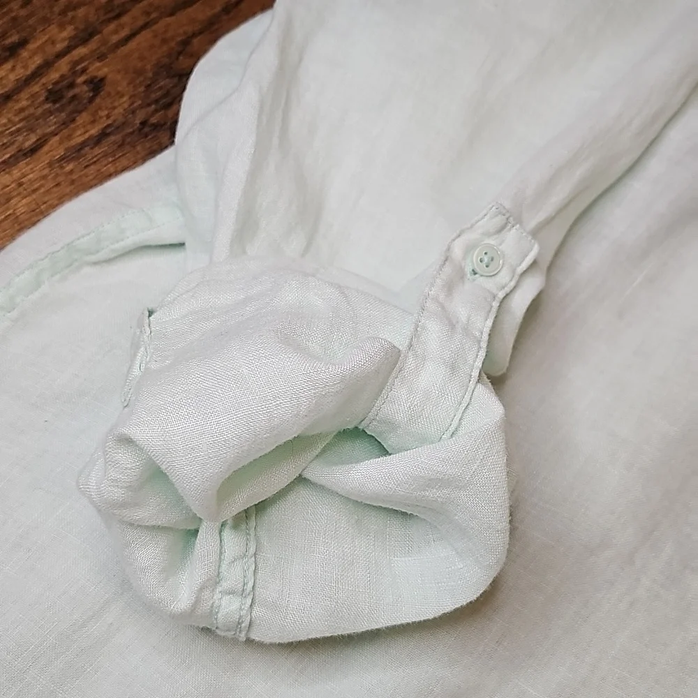 GAP Linen Button Down Shirt Tunic Style - Picture 3 of 5